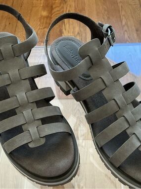 Timberland Olive Suede Multi-Strap Sandals